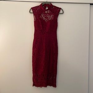 Betsy & Adam Midi Dress (wine red, sz 4)